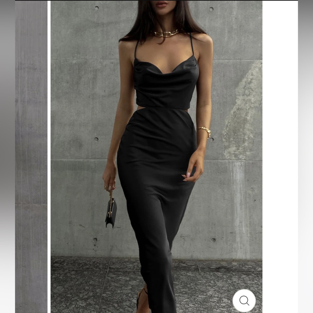 Jaus Charissa Slip Dress- Black - Small